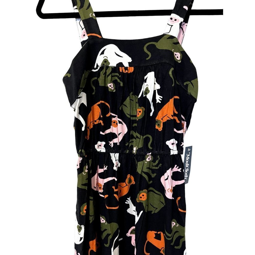 NWT ModCloth Black Midi Monkey Dress S - Picture 5 of 9